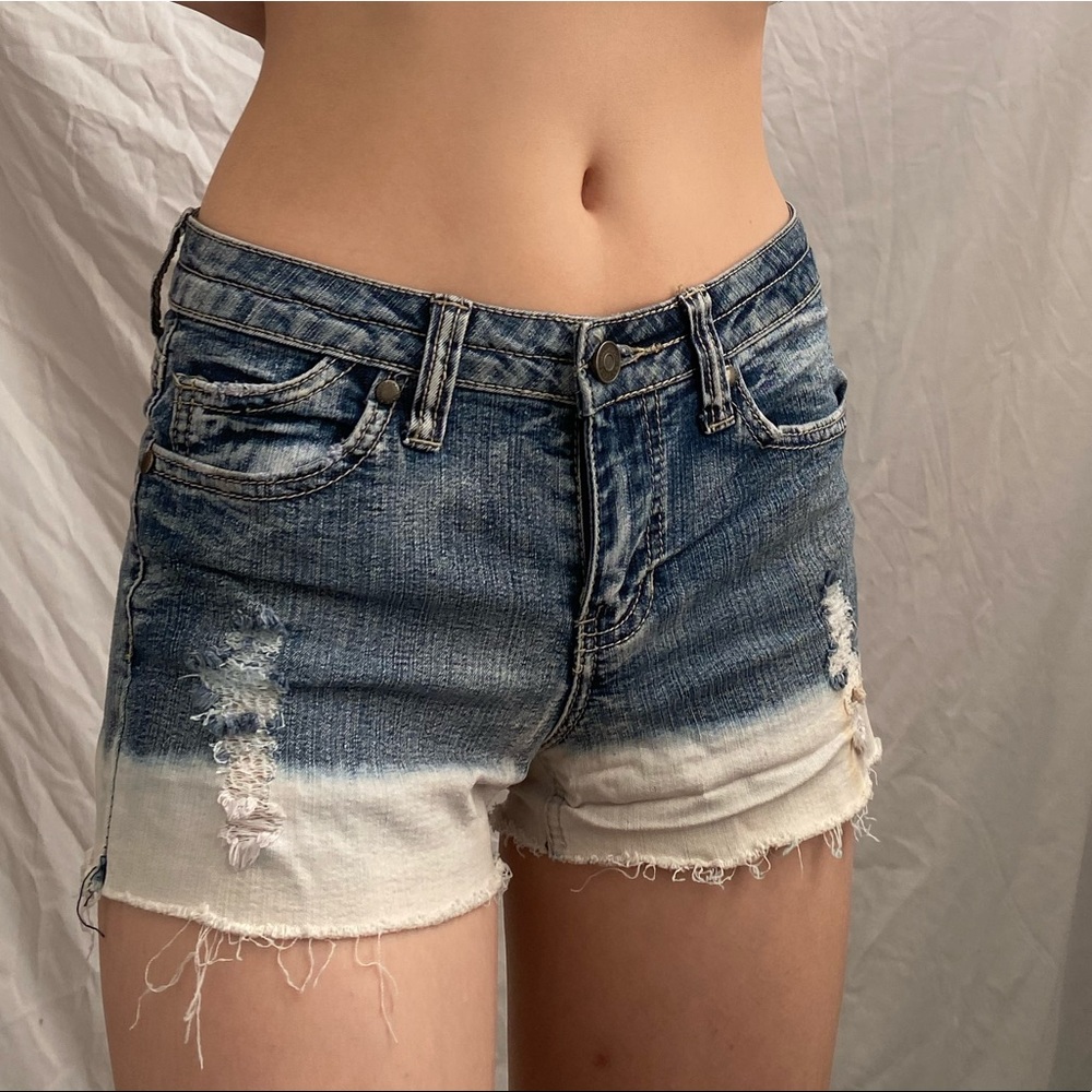 Bleach dip dye shorts